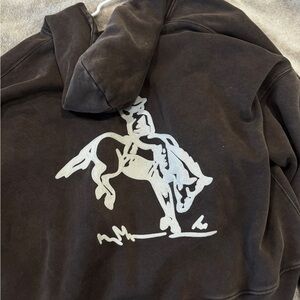 Abercrombie & Fitch Brown Hoodie with White Graphic